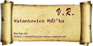 Valentovics Réka névjegykártya