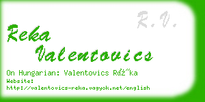 reka valentovics business card